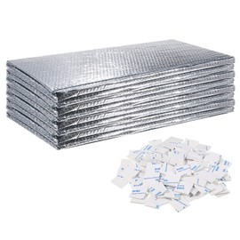 Gerrii Garage Door Insulation Kit Double Bubble Insulation Panels Reflective Film Aluminum Radiant Barrier Thermal Shield with Adhesive Tape for Garage Greenhouse Attics Walls(8 Pcs,24 x 48 Inch)