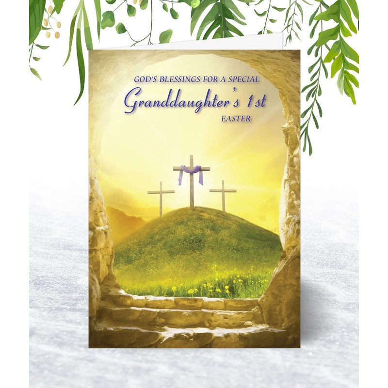 Granddaughter 1st Religious Easter Card - Christian Easter Card -
