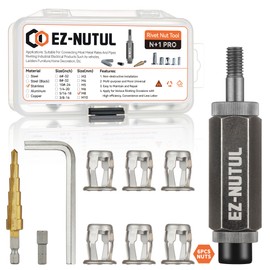 Jack nut Installation Tool Set Hand Thread Insert Jacknuts Assortment Kit for Thin Metal Plastic Polywood Pressboard Hardboard (M8 (Jack Nut Tool-6pcs, Stainless))