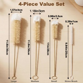 Narrow Bottle Brush Set Small Bottle Brushes Thin Long Handle Bottle Brush