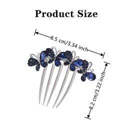 JLEivvi 1PCS Bride Wedding Hair Comb Navy Blue exquisite Rhinestone Bridal Hair Comb Pearl Wedding Hair Accessoriesfor Women and Girls