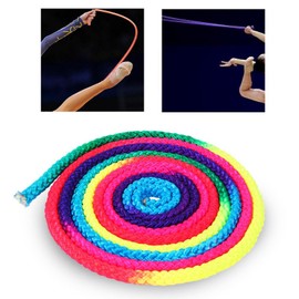 HilBeliFU 110.23in Rhythmic Gymnastics Rope, Solid Nylon Arts Training Rope, Rainbow Gymnastic Jump Rope for Home Exercise, Fitness, Yoga, Outdoor Activities