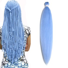 BALINGHAIR Braiding Hair Pre-Stretched Kanekalon High Temperature Synthetic Fiber Braid Hair Light Blue (A33-1Pack)