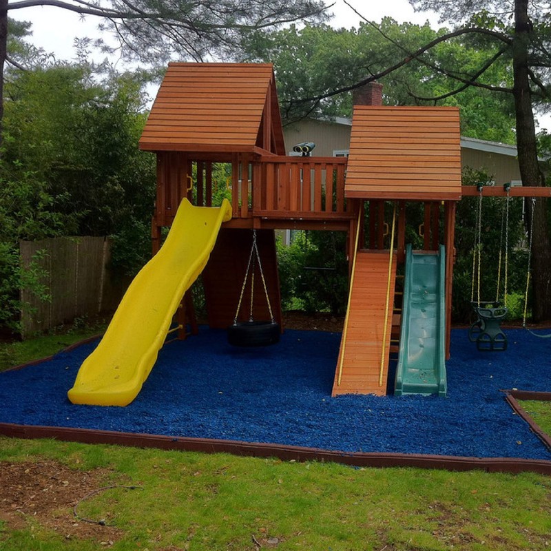 NuPlay Rubber Mulch Playground Flooring - Rubber Nugget Weed Barrier