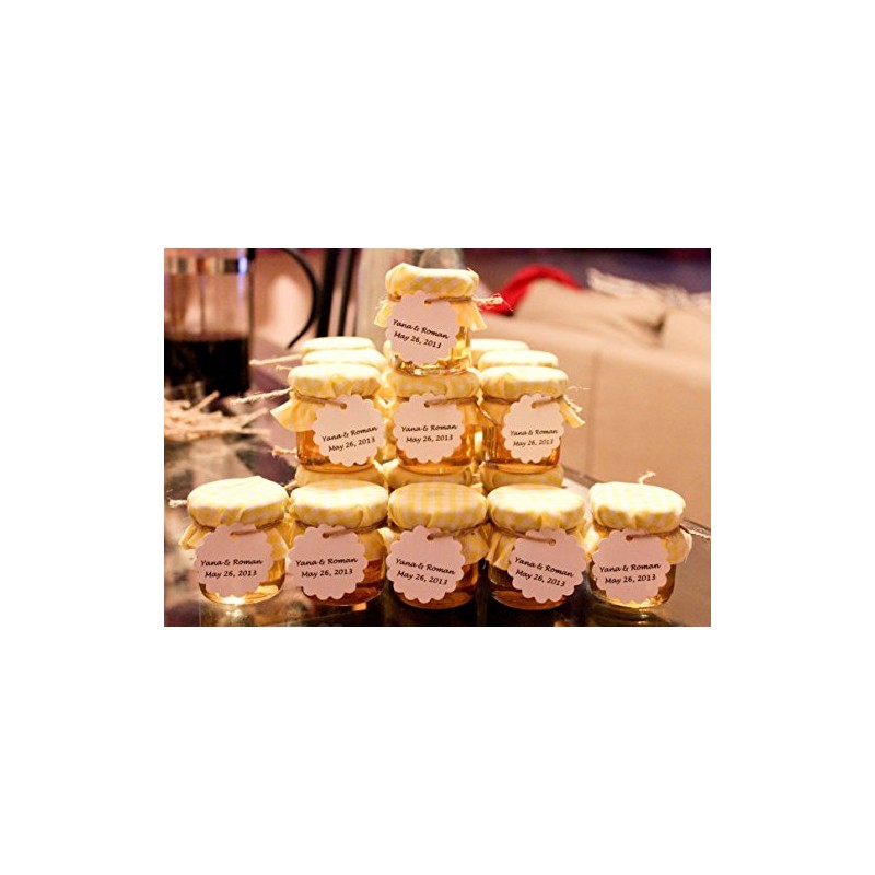 Nakpunar 12 pcs 5" Navy and White Gingham Fabric Jar