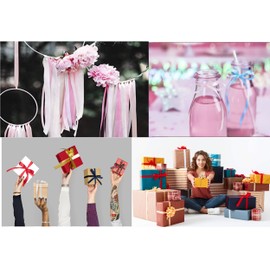 Libetui 25 Metres Satin Ribbon Powder Pink 6 mm Light Pink Decorative Ribbon Powder Pink Gift Wrapping Decoration Wedding Powder Pink Bow Pink