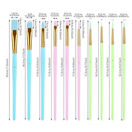 Prasacco 10 Piece Brush Set, Nylon Painting Brushes, 5 Round Brushes and 5 Flat Brushes Set, 10 Sizes, Small Artist Brushes for Oil Painting, Acrylic Painting, Gouache Painting, Watercolour Painting