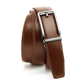 PlusZis 28"-68" Men's Leather Ratchet Dress Belt Big And Tall With Automatic Buckle