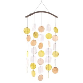 HAB & GUT -WCKU003A- Wind chimes YELLOW/ORANGE/WHITE, mother of pearl, 26 inches -66 cm-, window decoration, suncatcher for windows, walls, balconies, terraces and garden