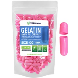 XPRS Nutra Size 00 Empty Capsules - 100 Count Empty Gelatin Capsules - Empty Pill Capsules - DIY Capsule Filling - Fillable Pill Capsules Empty Gel Caps