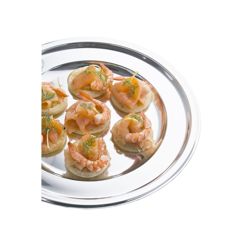 MOZAIK 4 Silver Plastic Round Charger Plate 30cm