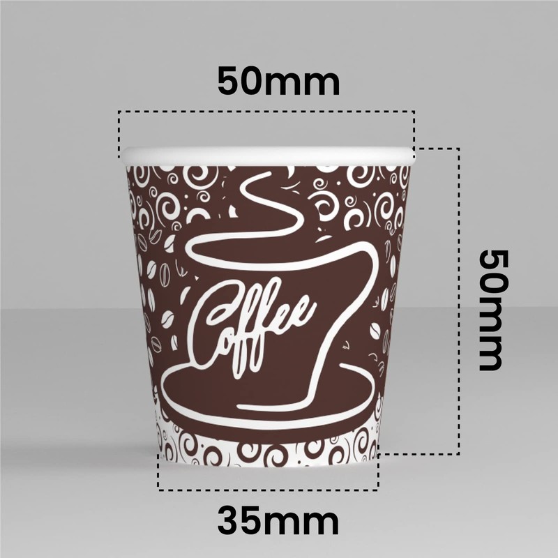Eurocali 200 Espresso Paper Cups 65 ml Biodegradable Coffee Disposable