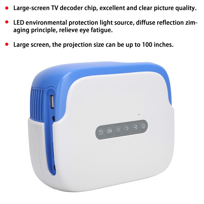 DR‑860 Mini Projector LED Portable Projector 1080P HD Multimedia Interface