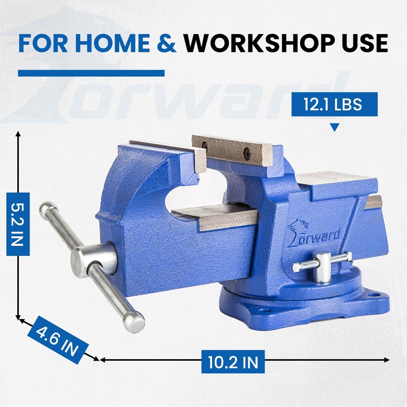 Forward General Purpose Bench Vise 4 Inch Ductile Iron Home
