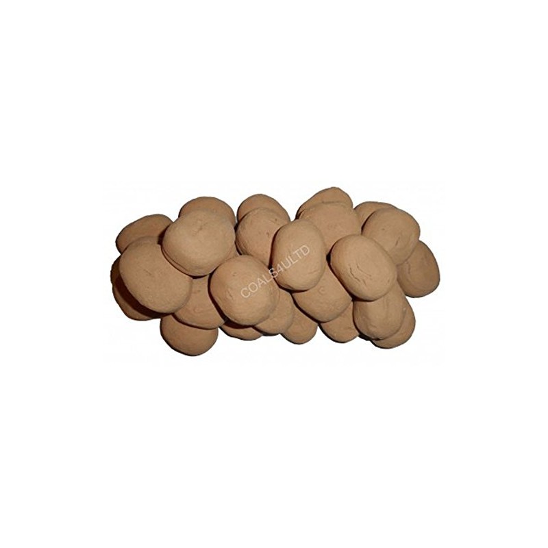 30 Gas Fire Replacement Ceramic Pebbles Replacements/Bio Fuels/Ceramic/Boxed (BEIGE WHITE
