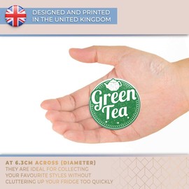 Destination Vinyl ltd Magnet for Refrigerator, Fridge - Green Tea Healthy Organic Tea Cup for Office, Cabinet and Whiteboard, Magnetic Stickers, 5171