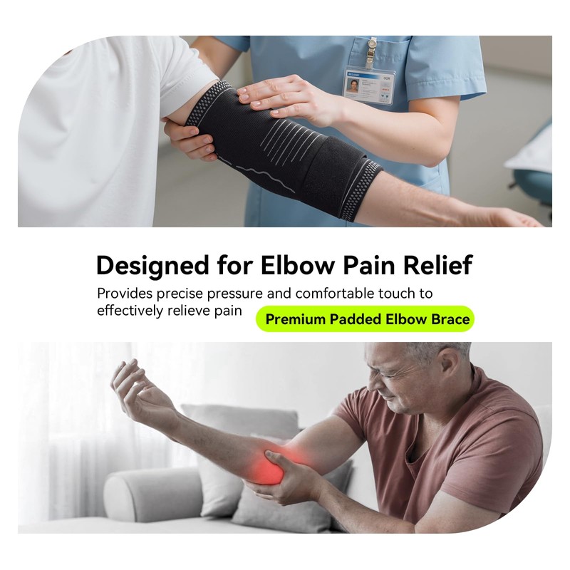 Elbow Compression Sleeve for Tendonitis, Bursitis Elbow Pad Brace –Elbow