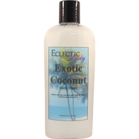 Eclectic Lady Liquid Pearl Body Wash - Exotic Coconut Scent 3-in-1 Use For Bubble Bath, Hand Soap & Body Wash, Phthalate-Free Exotic Coconut Fragrance, Handcrafted in USA (8 oz)