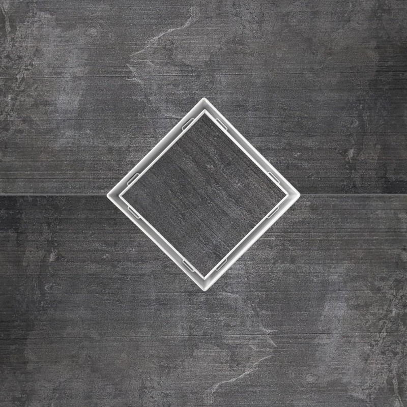 SereneDrains 304 Stainless Steel Tile in Matte White Square Shower