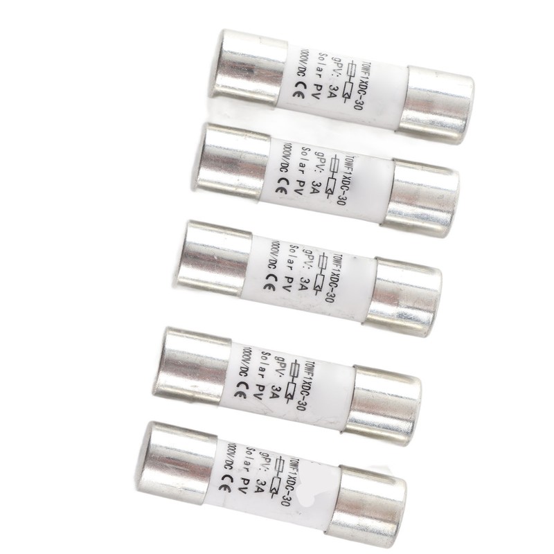 5Pcs Fuse Tube Photovoltaic Protection Set Kit 1000V DC 10x38mm