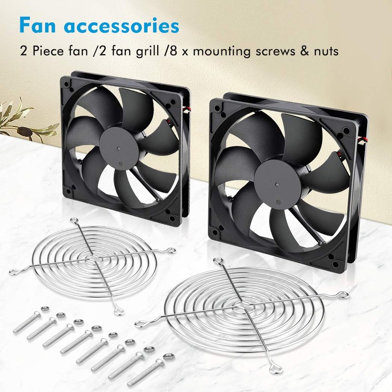 Wathai 120mm x 25mm DC 12V Waterproof Fan Dual Ball