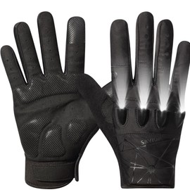 Anti-Slip Full Finger LED Flashlight Gloves for Walking/Cycling/Running/Fishing/Out Door Activities Day or Night/Christmas Stocking Stuffers for Men. (1-Pair) (Large)