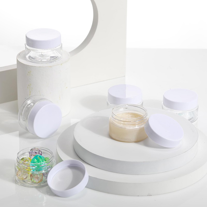 Patelai 60 Pcs 1 OZ Plastic Container Jars with Lids