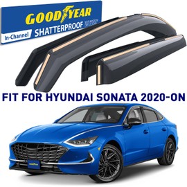 Goodyear Shatterproof in-Channel Window Deflectors for Hyundai Sonata 2020-2025, Rain Guards, Window Visors for Cars, Vent Deflector, Car Accessories, 4 pcs - GY008122