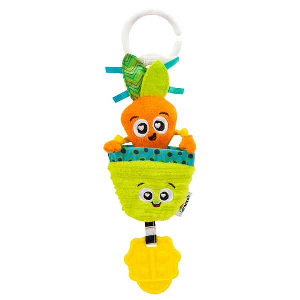 LAMAZE Candy The Carrot, Mini Clip on Pram and Pushchair Newborn Baby Toy, Sensory Toy for Babies with Colours and Sounds, Development Toy for Boys and Girls Aged 0 Months +, Multicoloured