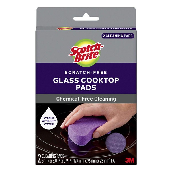 Scotch-Brite Glass Cooktop Pads, For Glass Stovetops, Tackle Burnt-On Messes, 4 Pads