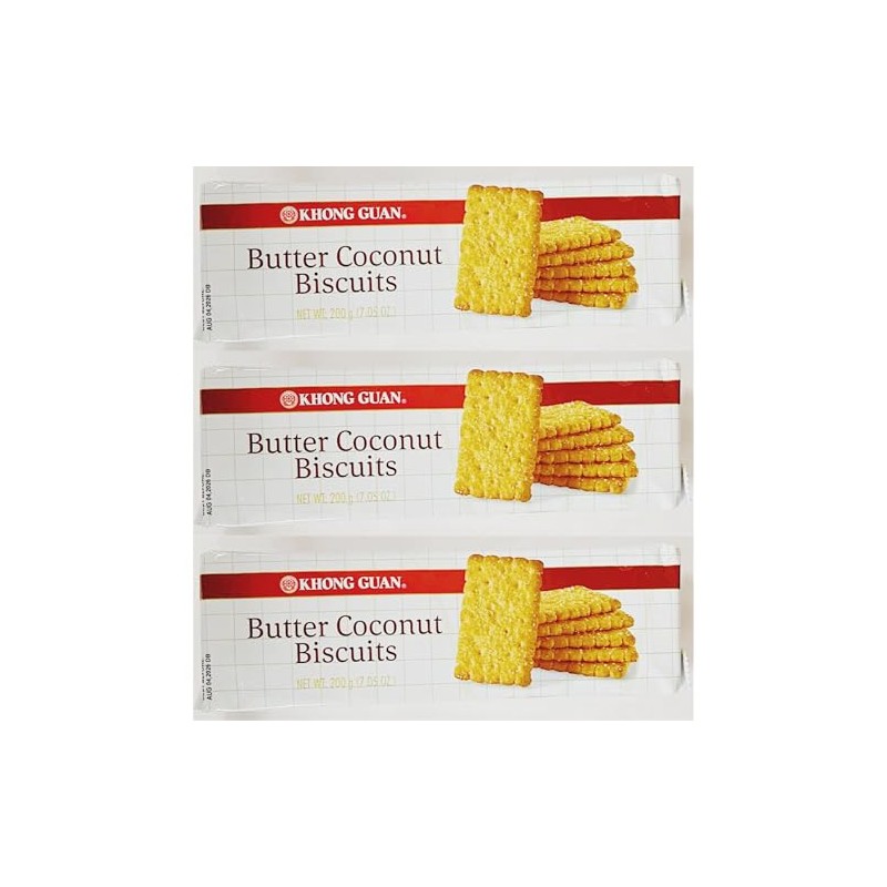 Butter Coconut Biscuits, 7.05 oz, 200g,3 Packs