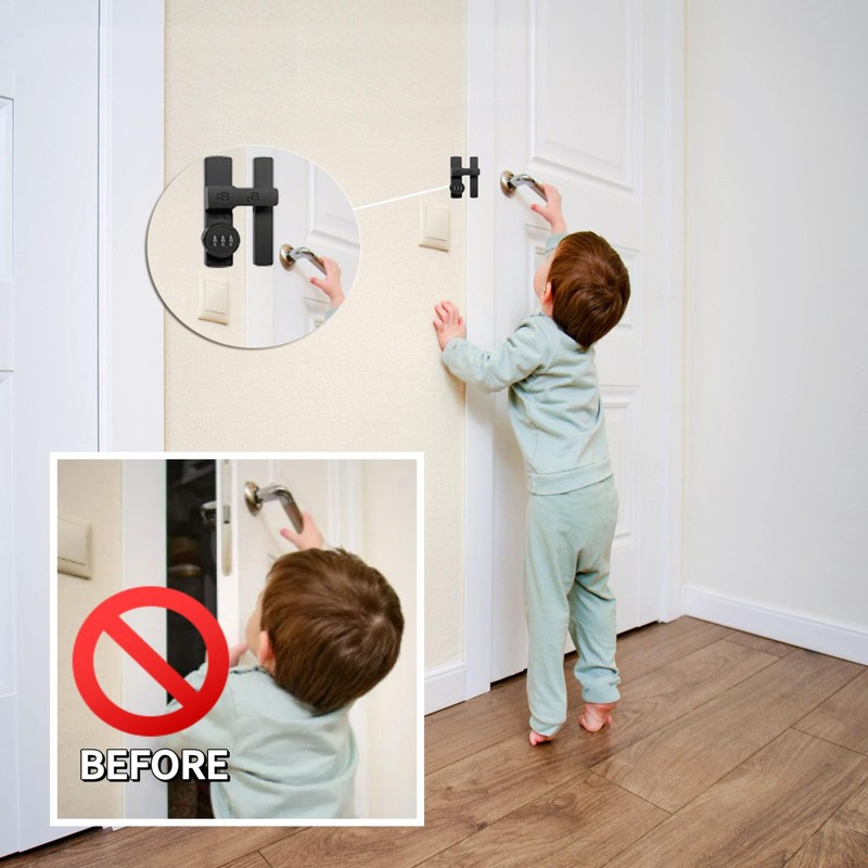 180 Degree Barn Door Locks and Gate Latches, 3-Digit Password
