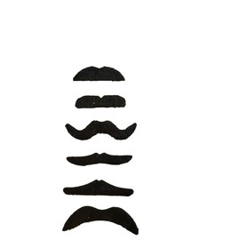 Fat-catz-copy-catz Pack of 6 fun black fake moustaches, Unisex Perfect for fancy dress