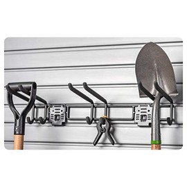 HandiWall 24" Locking 3-Hook Double Hook Slatwall Tool Storage Bar with Hook Locks