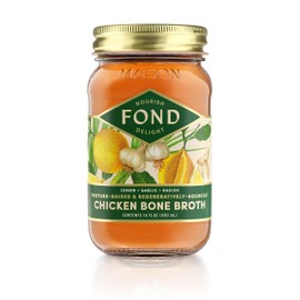 FOND Pasture-Raised Regenerative Chicken Bone Broth infused with Organic Lemon & Garlic