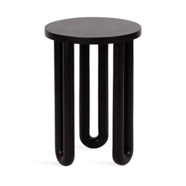 Kate and Laurel Kenzo Modern Wooden Round Side Table; 14 x 14 x 20; Black; Transitional Wood End Table for Use as Bedroom Nightstand or Living Room Accent Table