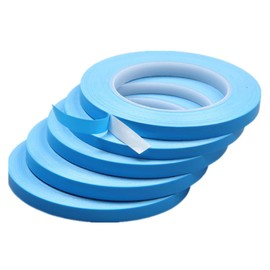 KAPPDE 5pcs 25m/roll 3mm-8mm 4mm 5mm Wide Transfer Ribbon Double Side Thermal Conductor Adhesive Tape for PCB Chip LED Heat Sink (Size : 12mm Wide)