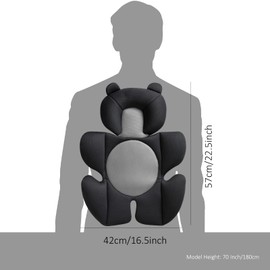 Rezlli Newborn Baby Support Cushion Infant Insert 3D Mesh Breathable Liner Compatible with Stroller, Car seat, High Chair Etc (Black Bear)