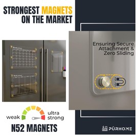 PÜRHOME Acrylic Magnetic Calendar For Fridge Monthly, Weekly & Memo Set Of 3