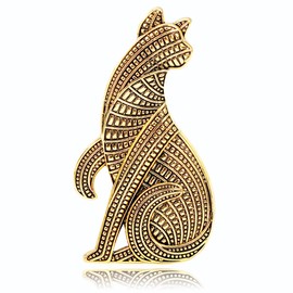 FAIRYGATE Golden Brooch Brooches for Women UK Vintage Crystal Party Cool Tiger Animal Anti Exposure Fixed Brooch, B2917