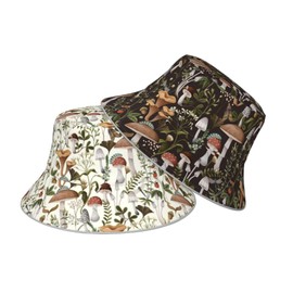 fanlly Funny Bucket Hats for Men Women Summer Beach Fisherman Hat Mushroom Double Sided Wearing Sun Cap Travel Outdoor Hiking