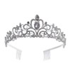 Zinc Alloy Bridal Wedding Crown Hair Accessory Princess Queen Headwear Jewelry (Silver HG121)