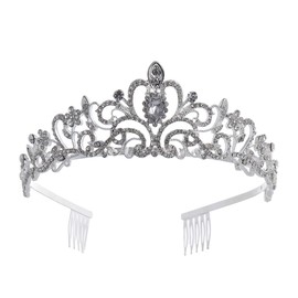 Zinc Alloy Bridal Wedding Crown Hair Accessory Princess Queen Headwear Jewelry (Silver HG121)