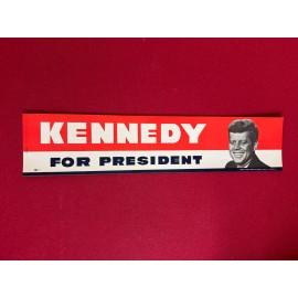 1960, John F. Kennedy, Large "Un-Used" Bumper Sticker (Scarce / Vintage)