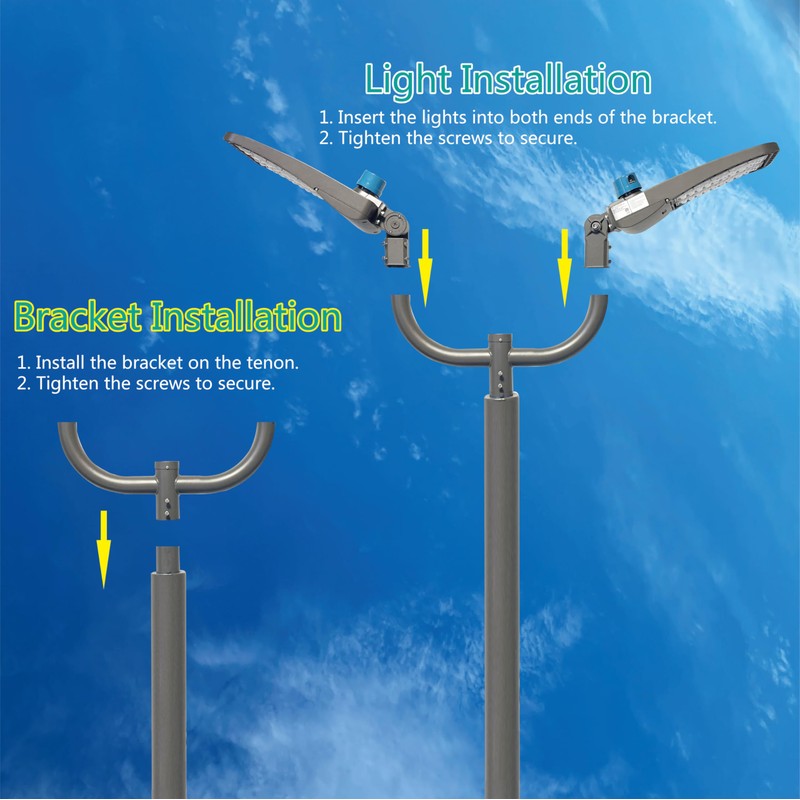 2 Pack Bullhorn Bracket for 4 Parking Lot Light in
