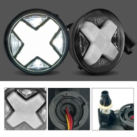 LED Fog Lights Compatible With 2005-2011 Tacoma/2004-2006 Solara/2007-2013 Tundra/2008-2015 Sequoia Fog lamps Assembly w/DRL 1 Pair of Front Bumper Lights