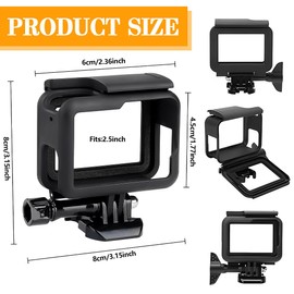 Housing Frame Compatible with GoPro Hero 7/6/5/(2018) Black Action Cameras Accessories Protective Case with Base and Screw Black