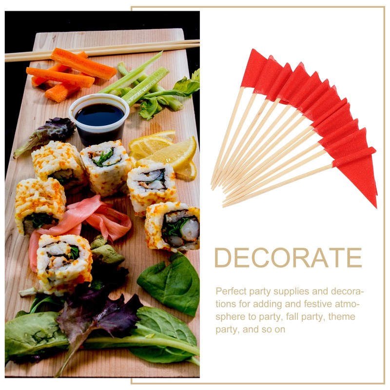Gadpiparty Toothpick Flags Triangle Sticks 12pcs Cupcake Toppers Flags Cheese