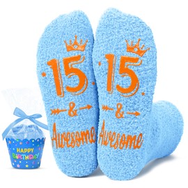 HAPPYPOP 15th Birthday Gift Ideas Socks - 15th Birthday Gifts Socks for 15 Year Old Boys Girls, Gift Ideas for 15 Year Old