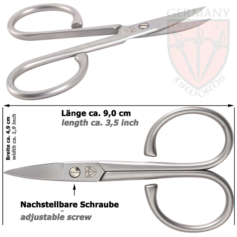 3 Swords Germany - Stainless Steel INOX Curved Nail Scissors